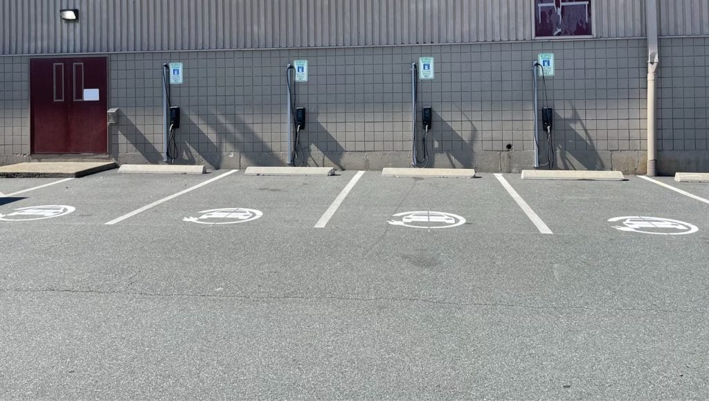 parking spots freshly painted for NuWave Energy Solutions parking lot
