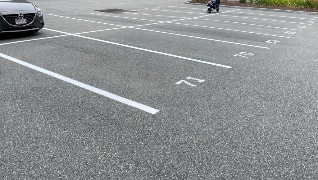 freshly painted parking spots for Skyline Realty