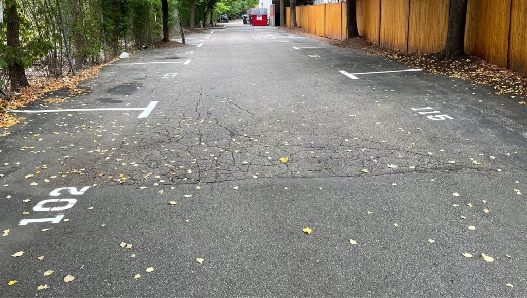 Skyline Realty parking lot freshly painted