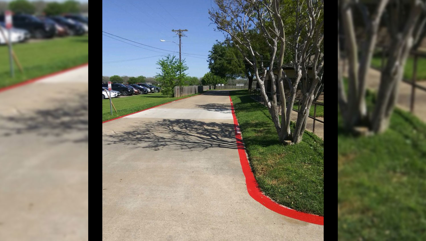 fire lane curb painting in Bastrop, TX