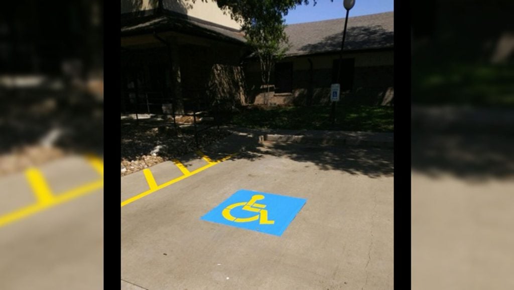 fire lane striping project in Bastrop, TX