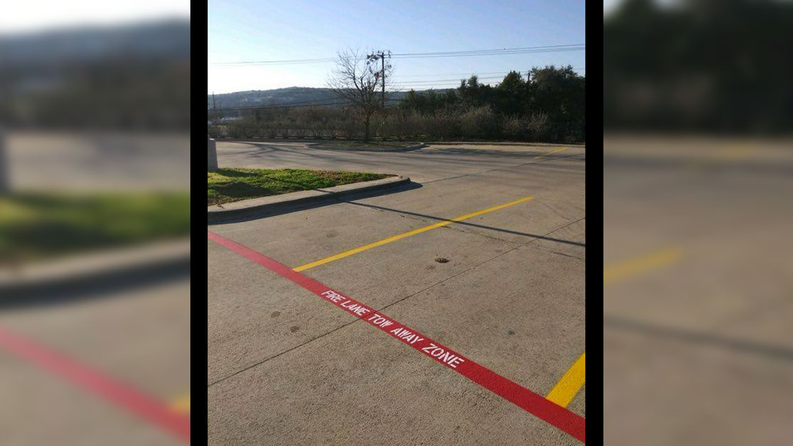 Fire Lane Striping for Renaissance Maintenance