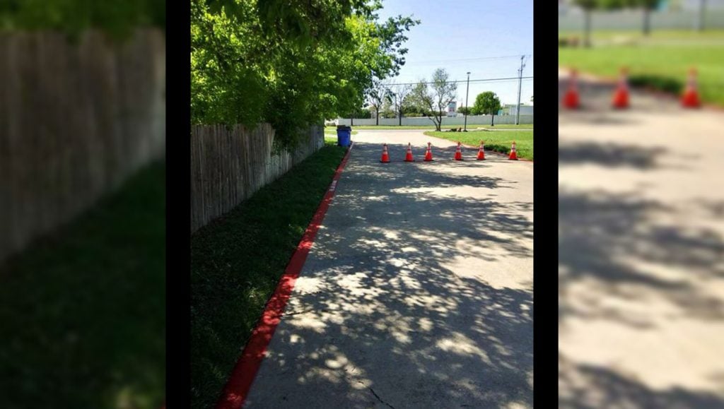 fire lane curb painting in Bastrop, TX