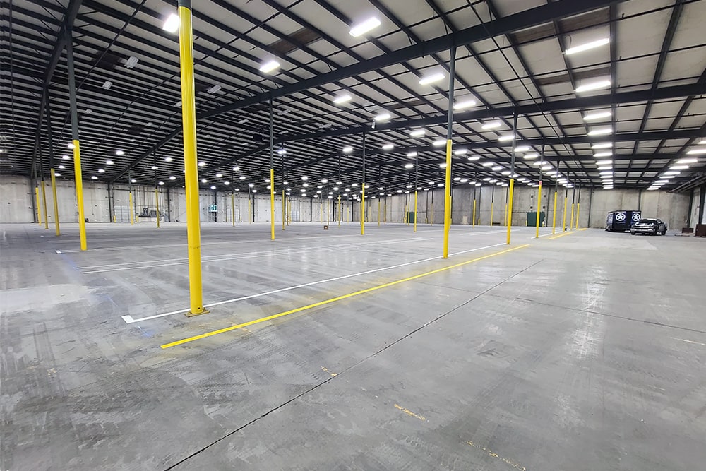 completed warehouse layout for certainteed