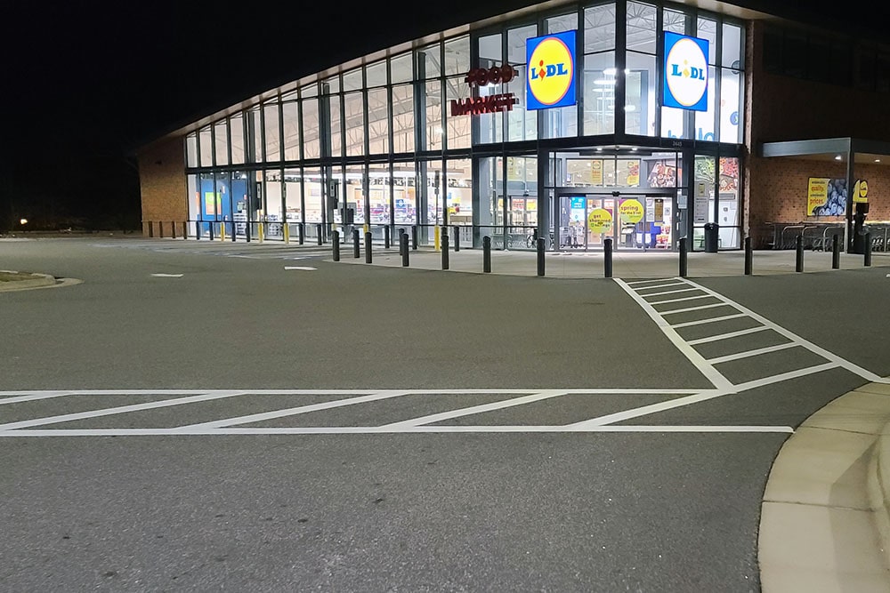 new crosswalk at lidl grocery store
