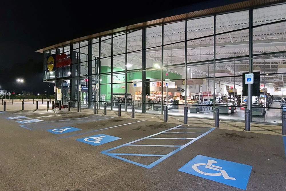 new handicap stalls at lidl grocery store