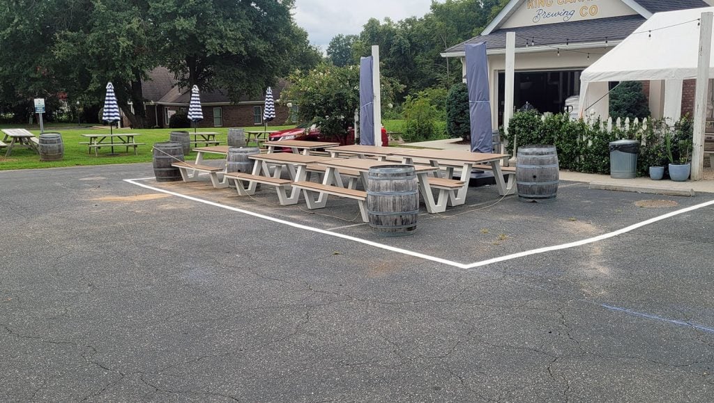 new ADA markings in brewery parking lot