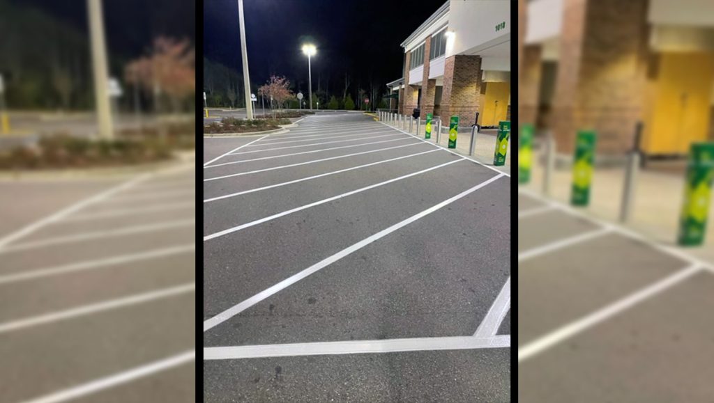 new parking lot stalls