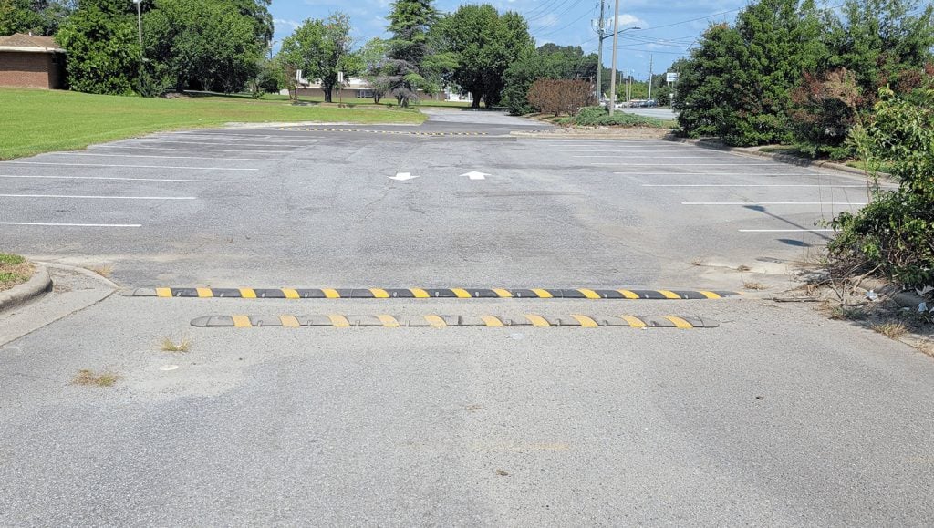 restriped ada-compliant parking stalls