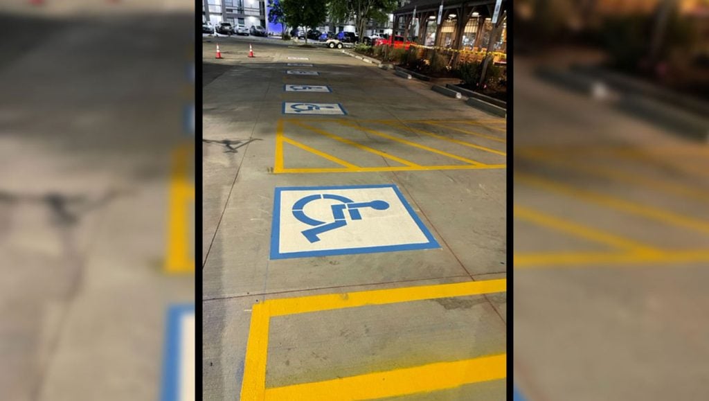 newly striped ADA-compliant stall