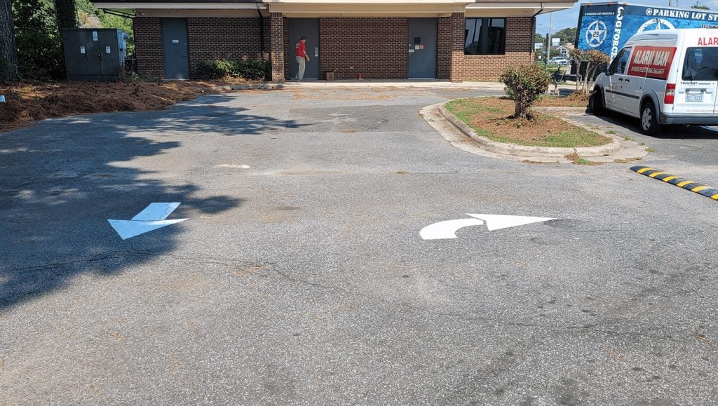 restriped parking lot stalls