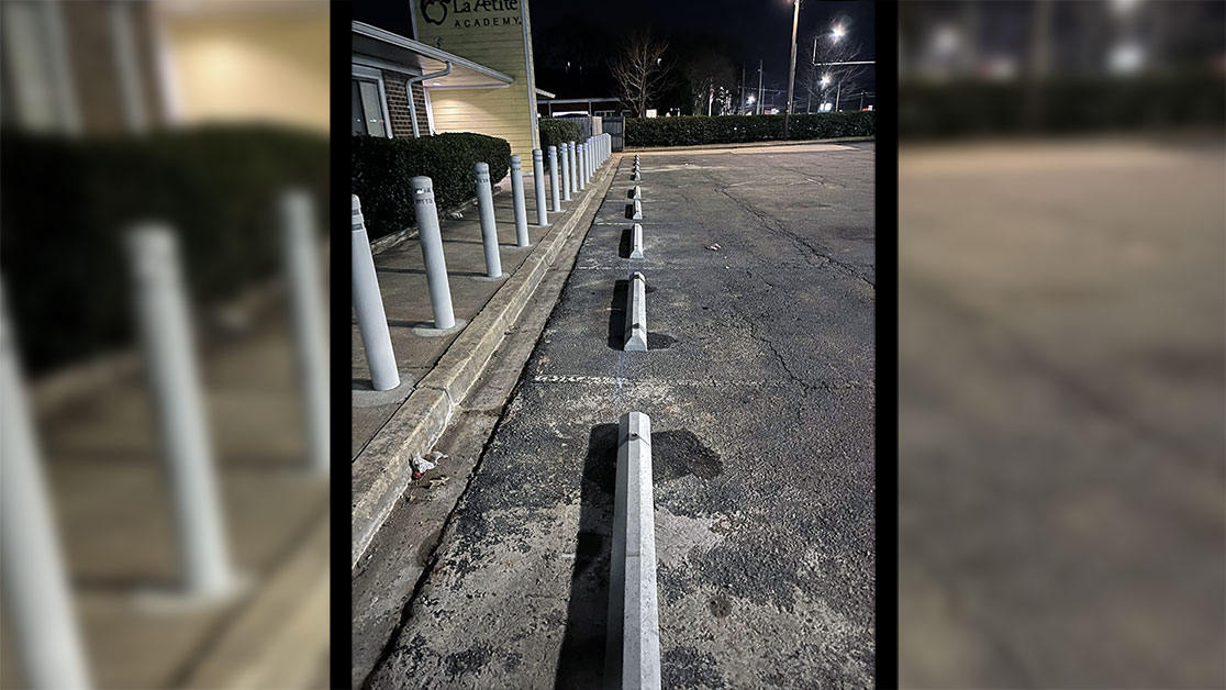 Daycare Parking Lot Stop Installation