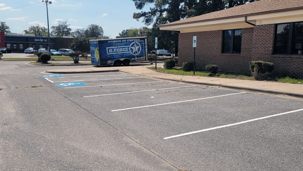 newly installed speed bumps