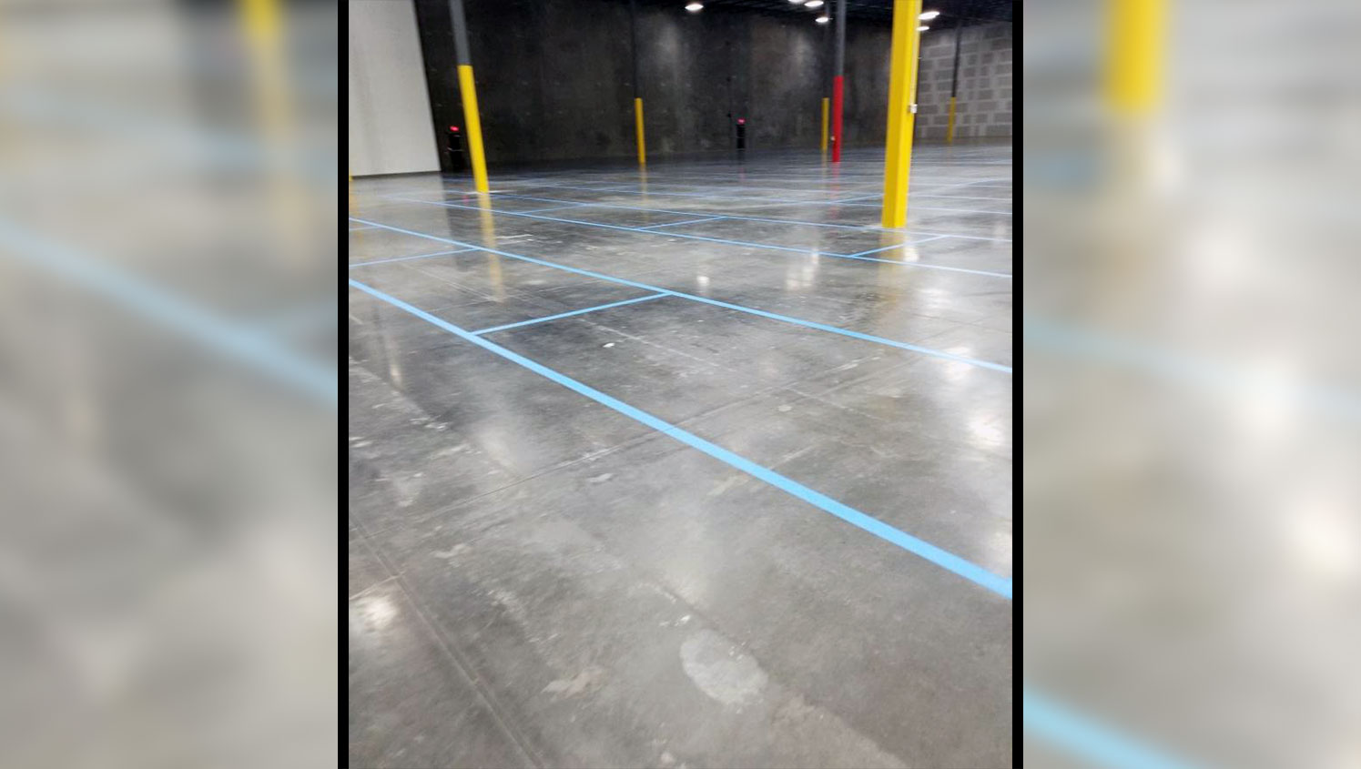 new warehouse striping for lowes warehouse