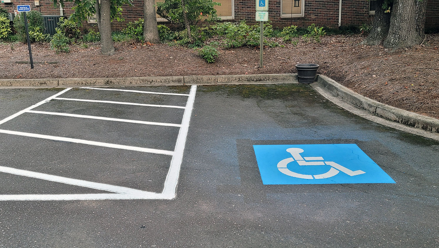 re-striped ADA compliant parking stall