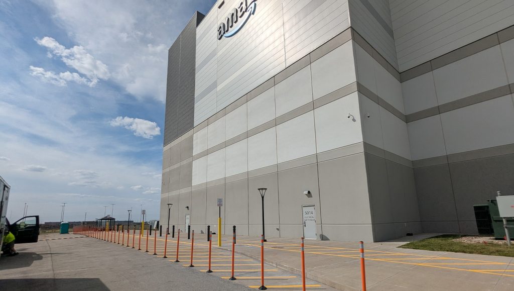 Amazon parking lot freshly painted