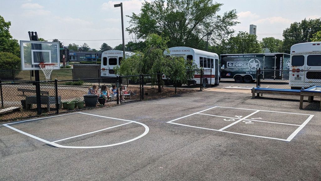 basketball court markings for a pre-school in naperville, il