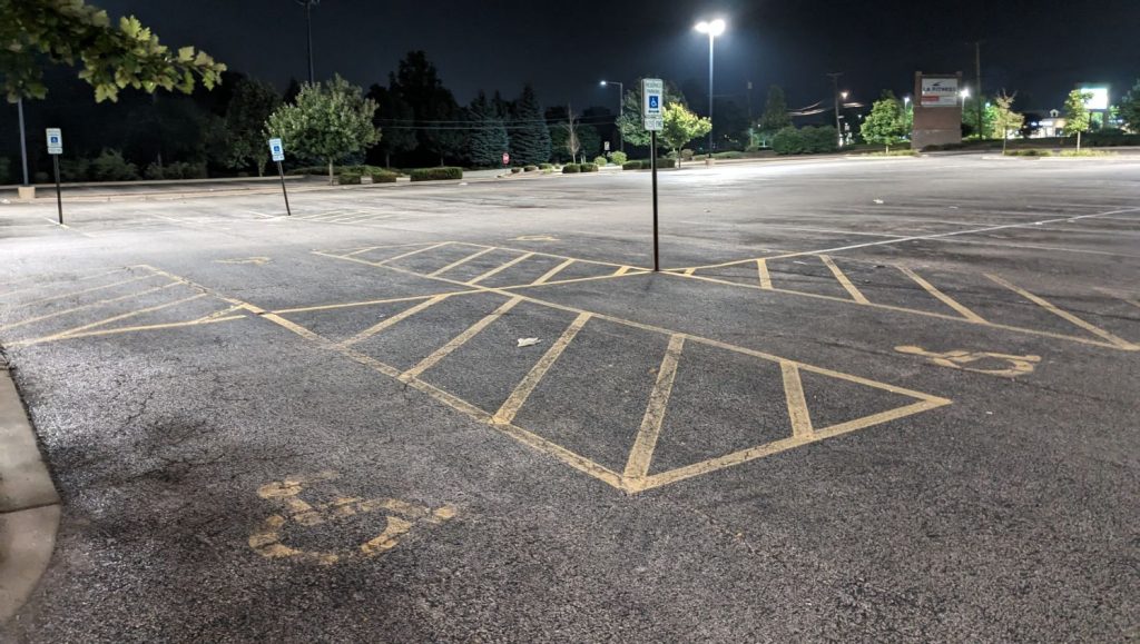 Before View of Line Striping in New Lenox, IL