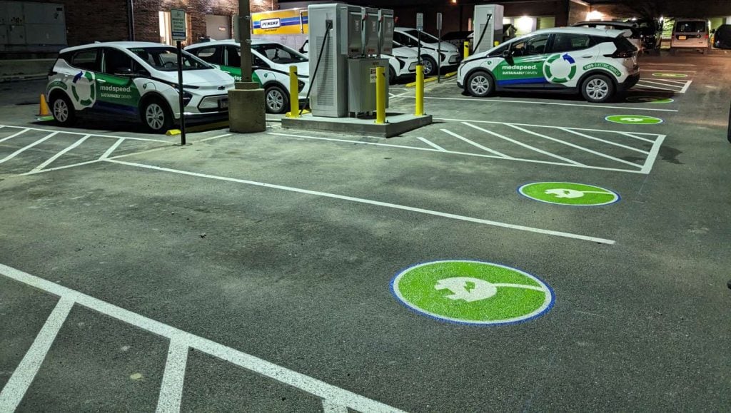 ev charging bay markings in elmhurst, il