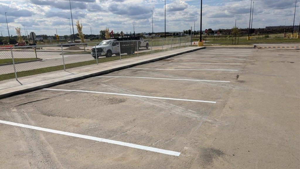 freshly painted line markings for Amazon