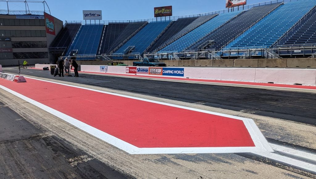 new line markings for National Hot Rod Association