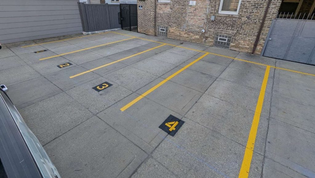 before view of line striping in chicago, illinois