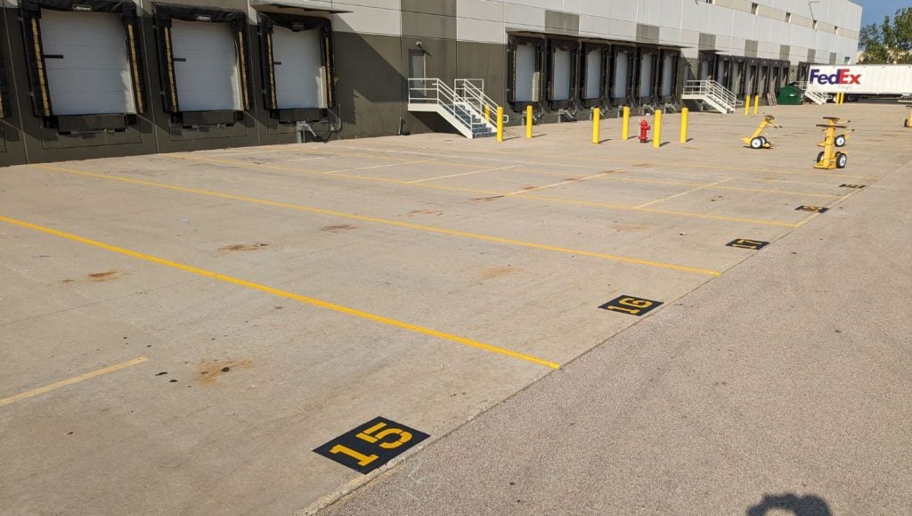 Before View of Parking Lot Painting in Wheeling, IL