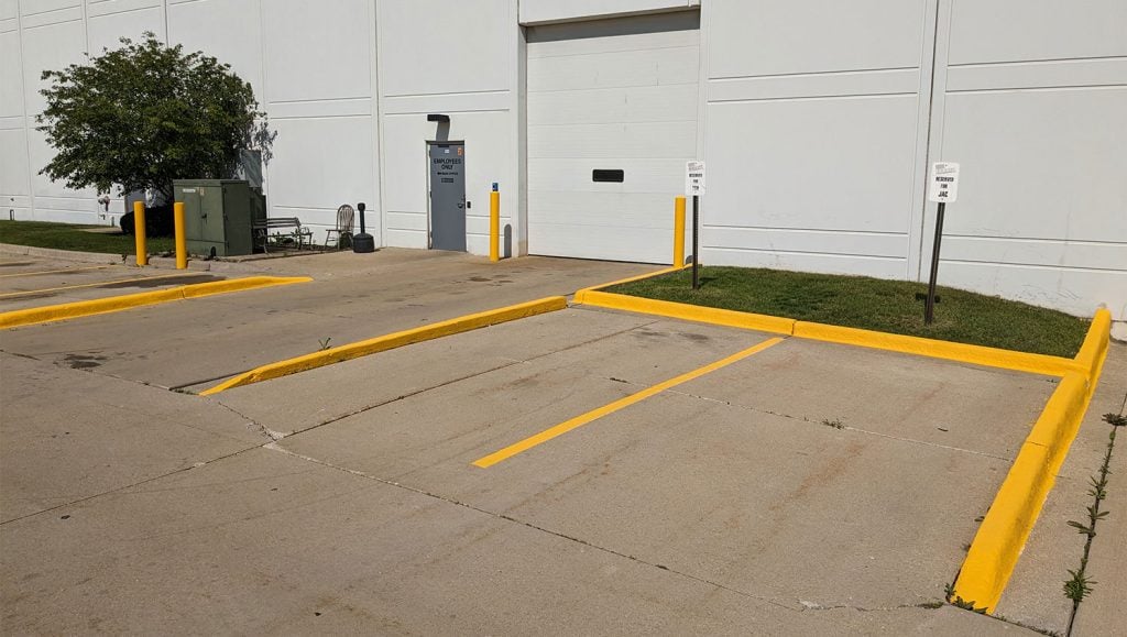 re-striped parking lot stalls