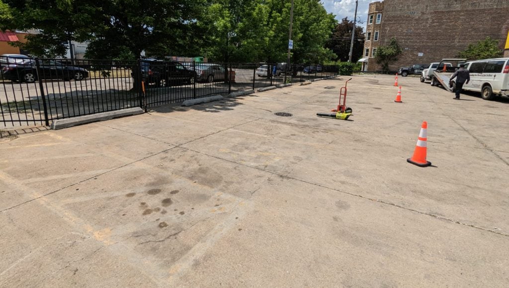 new parking lot markings