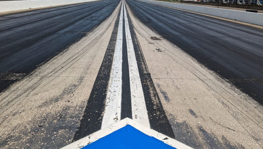 rag race track lines needing re-striped