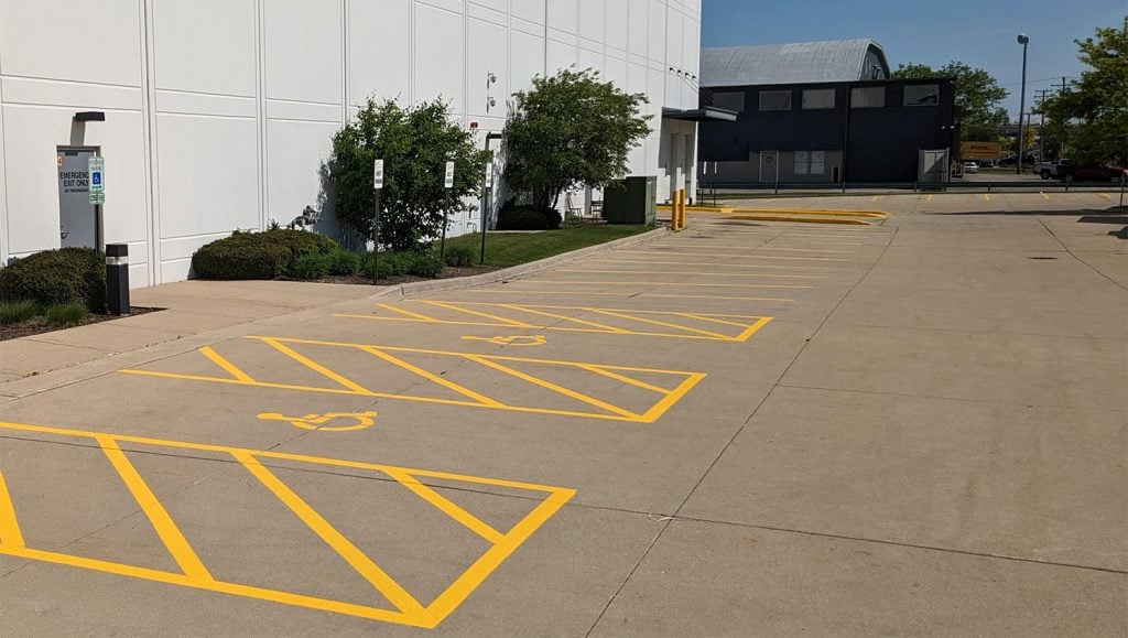 newly installed bollards