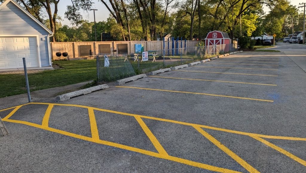re-striped crosswalk
