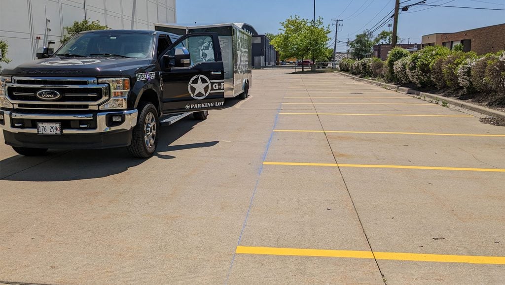 parking stalls needing re-striped