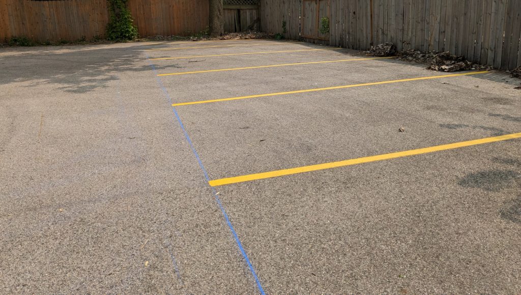 re-striped parking lot