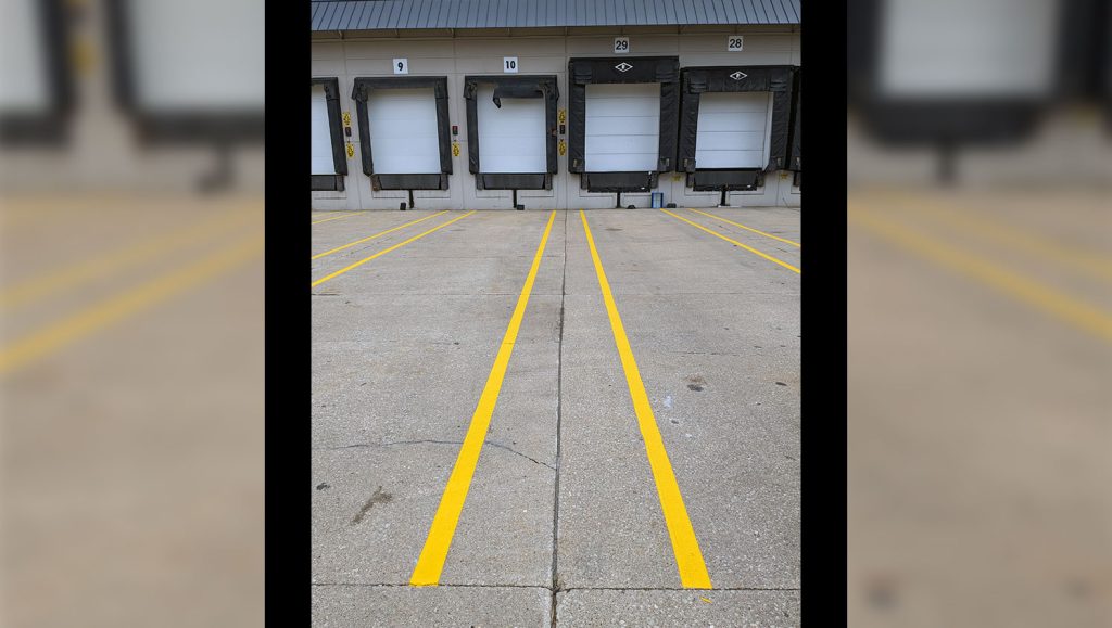 truck stall striping for vistar in bolingbrook, il