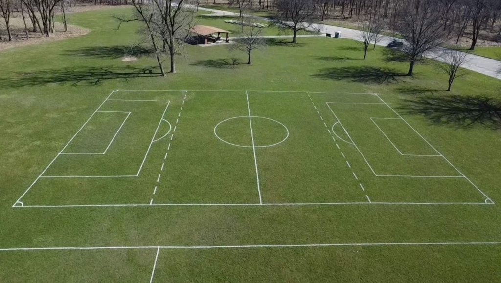 athletic field markings for Assyrian National Council of Illinois soccer field