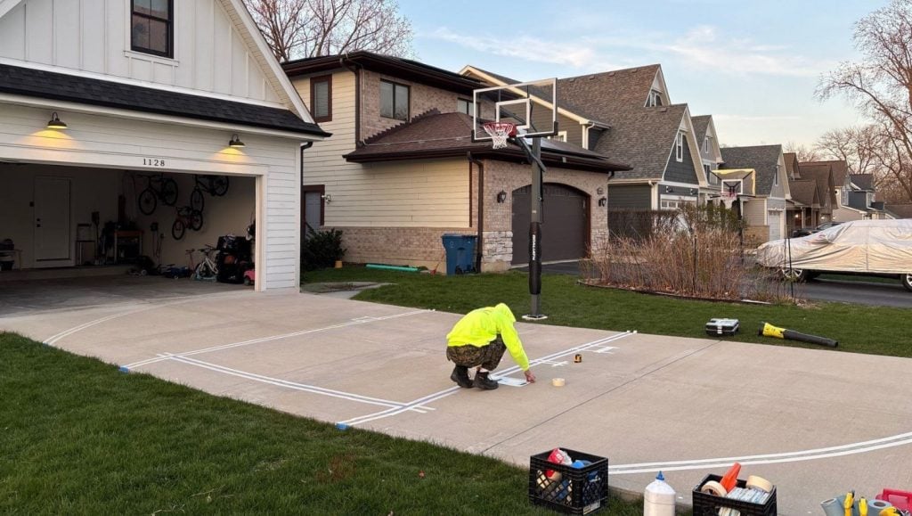G-FORCE® employee line striping homeowner driveway