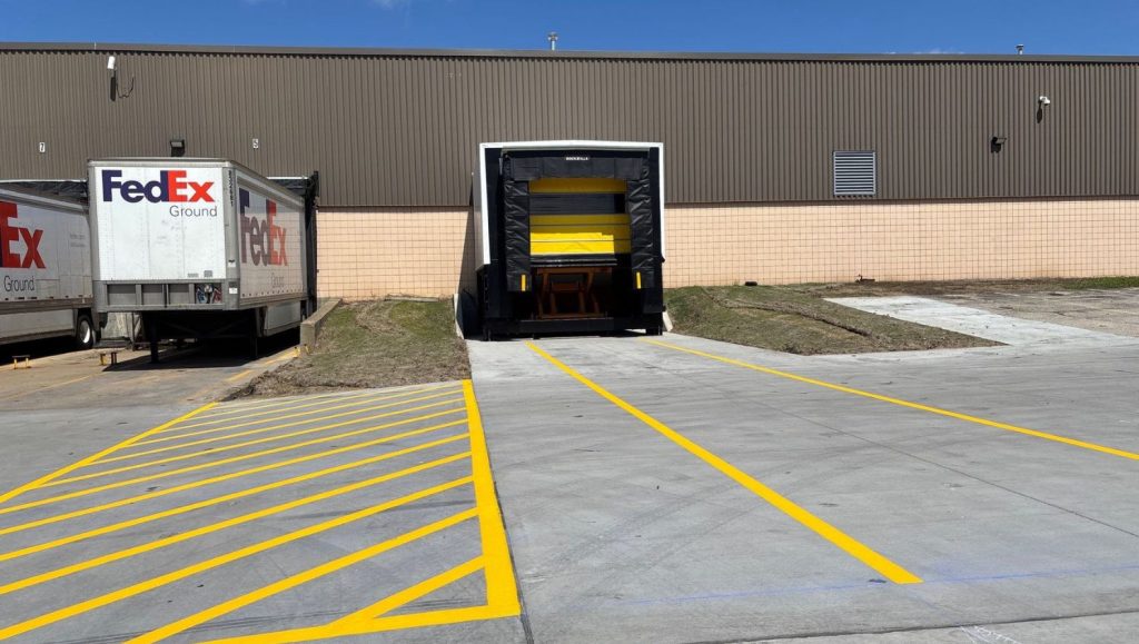 FedEx Grounds parking lot freshly painted