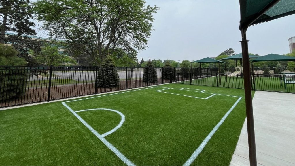 athletic field markings freshly painted for lincolnshire kindercare