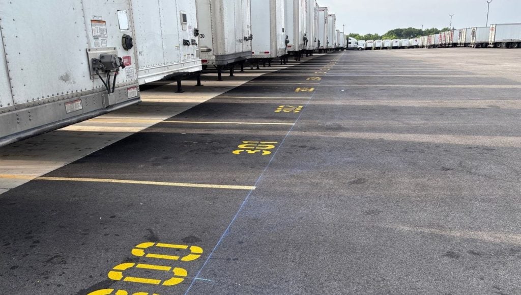 Maybach International Group parking lot freshly painted