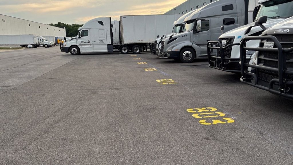 Maybach International Group parking lot freshly painted