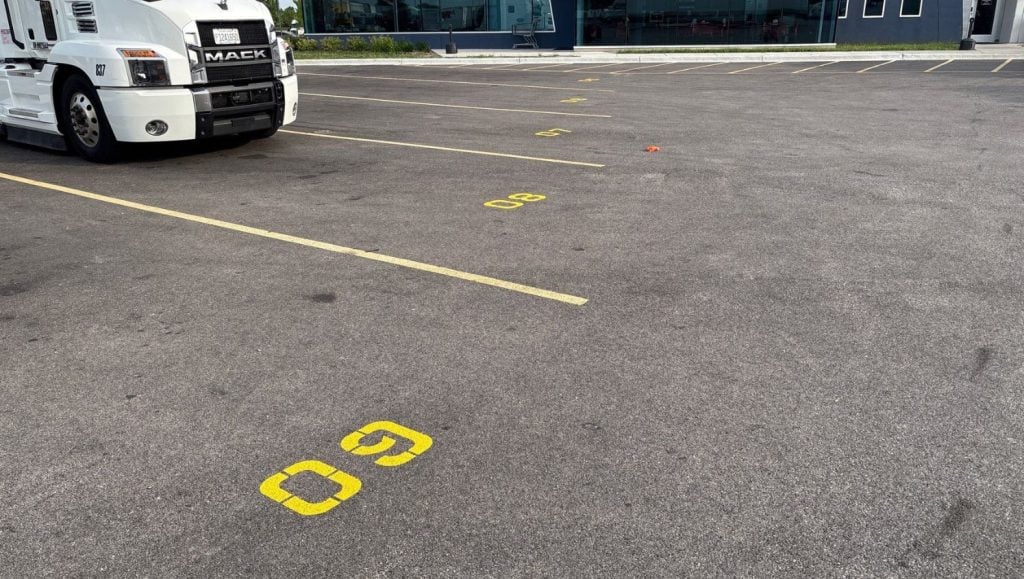 freshly painted line markings for Maybach International Group