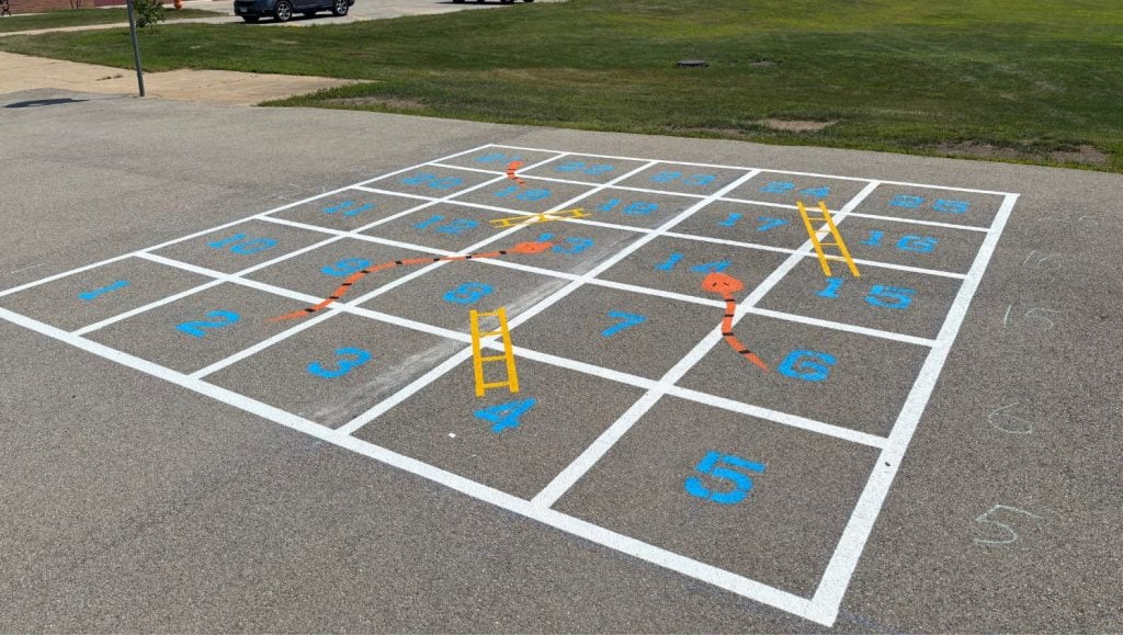 line markings for Kingsley Elementary School playground