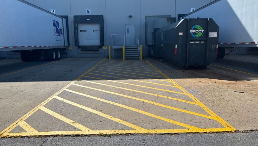 Box Partners parking lot freshly painted