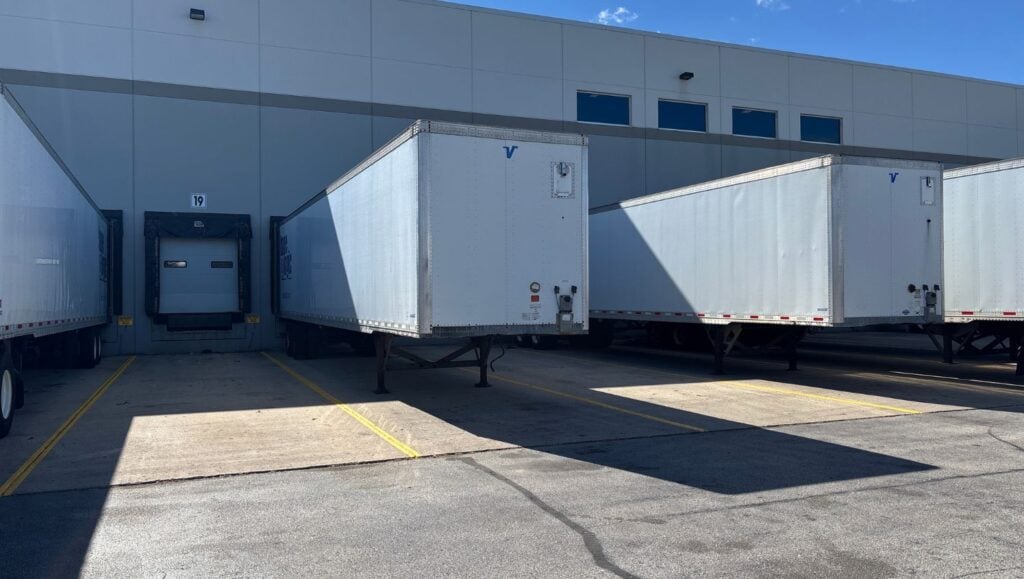 parking spots freshly painted for Box Partners parking lot