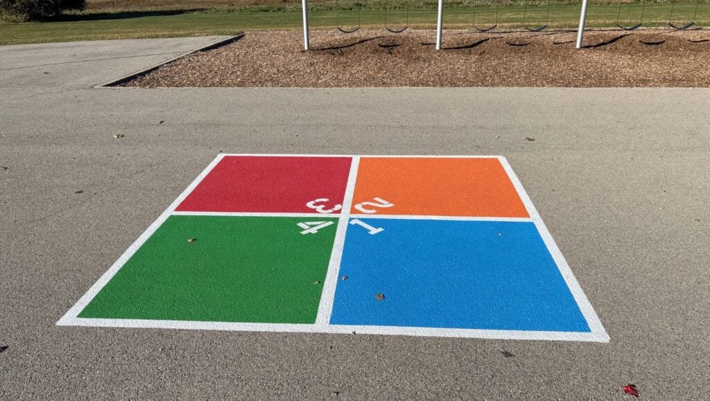 four square freshly painted for School Playground