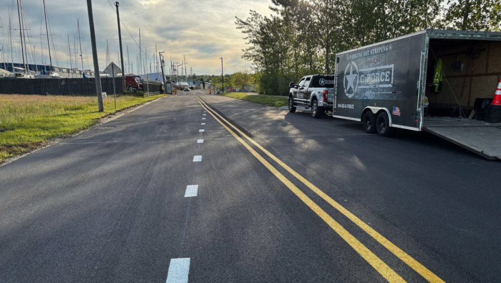 Line Striping Work for Rabine Group in Waukegan, IL
