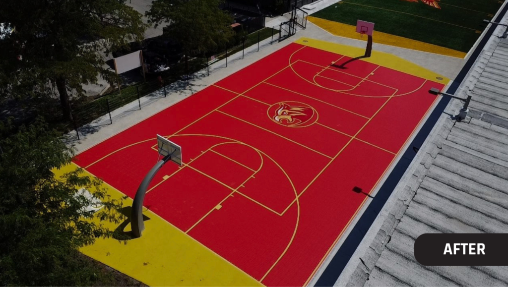 After Athletic Field Marking Project for The Noble Academy in Chicago, IL