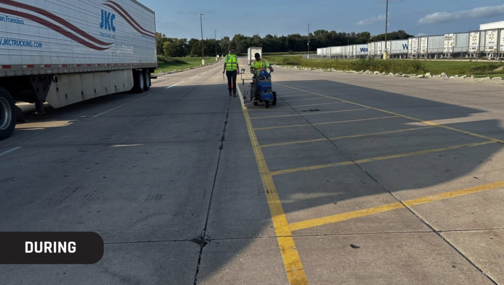 During Line Striping Project for Superior Resources LLC in Sterling, IL