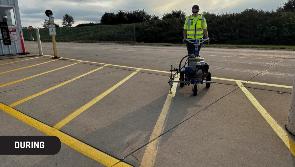 During Line Striping for Superior Resources LLC in Sterling, IL